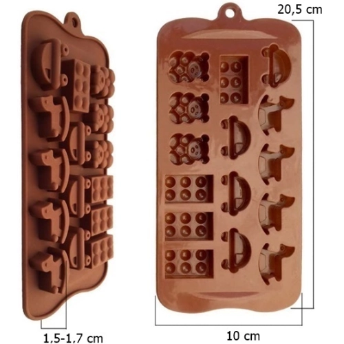 Forma do czekoladek kształt miś konik auto lego mix